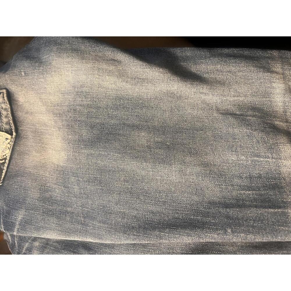 Miss Me Fleur De Lis Embroidered, Sequined, and Distressed Bootcut Jeans - Picture 8 of 9